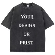 100 % Baumwolle, gewaschenes T-Shirt, individuell bedrucktes T-Shirt, Retro-Top, DIY, Ihr Foto oder Logo, T-Shirt, modisches individuelles Top, Unisex