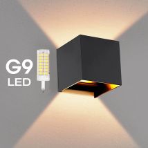 Lampada da parete moderna a LED Lampada da parete a LED in alluminio impermeabile IP65 Lampadina sostituibile G9 per interni ed esterni per soggiorno, camera da letto, corridoio