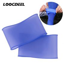 Loogdeel 1 paio di cinghie per parastinchi da calcio, supporto per parastinchi in silicone, pratico calcio, corsa, ciclismo, protezione antiscivolo per le gambe della caviglia