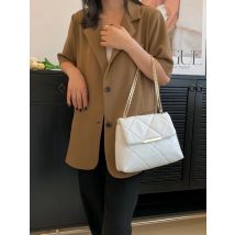 2025 Cross-Border New Leather Clutch Fashion Style Original Design Solid Colour Quilted Diamond Pattern 2D Korean Street Style