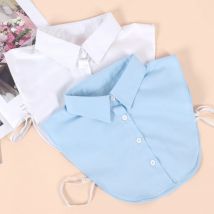 Damen-Fake-Kragen aus Baumwolle, einfacher halber Hemd-Stil, Fake-Kragen, vielseitiges und praktisches Hemd-Zubehör mit abnehmbarem Kragen