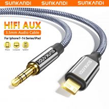 Kabel audio AUX SUNKANDI, kabel audio Lightning na 1/8 cala, adapter gniazda słuchawkowego, kabel audio AUX do iPhone 14/13/12/11/XR/X/8/7