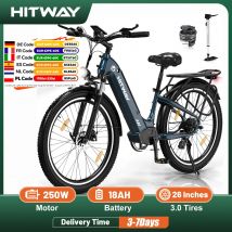 HITWAY-Bicicleta eléctrica de ciudad, 26x3,0, Penelec W City cruister E boat, 48V, 18Ah, batería reemplazable, 55-80Km, 7 velocidades