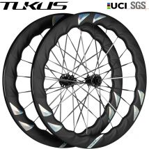 TUKUS BLUEFIN EVO4R Ratsche 36T HUB Laufradsatz Silber Schwarz Muster Scheibenbremse Rennrad Laufradsatz mit Kohlefaserspeichen