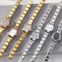 Y2k Mode Männer Frauen DIY 9mm Breite Italienischen Elastischen Charme Edelstahl Hohe Qualität Oval Uhr Armband Armreif Schmuck geschenke