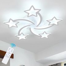 Plafoniera a LED dimmerabile con telecomando, plafoniera a LED creativa bianca con 5 teste per soggiorno, camera da letto
