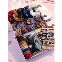 1085 szt. Ciemne akcesoria do włosów dla kobiet zestaw bezszwowe uchwyty na kucyk różnorodne gumki do włosów opaski do włosów gumki do włosów