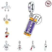 100 % 925 Sterling Silber Spielmaschine Kopfhörer Mikrofon Anhänger mehrere Stile für Frauen feiner Zirkon Schmuck Geschenke 2024