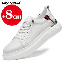 Echtes Leder Herren höhenvergrößernde Schuhe Herren weiße Turnschuhe Herren Aufzug höhenvergrößernde Einlegesohlen 6/8 cm Sportschuhe