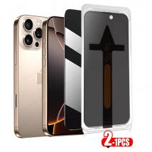 1–2 Stück, einfache Installation, gehärtetes Glas für iPhone 16, 15, 14 Plus, 13, 12 Pro Max, Anti-Spionage-Displayschutzfolie mit oleophober Beschichtung