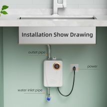 110V/220V Elektrischer Warmwasserbereiter Badezimmer Küche Wandmontage Durchlauferhitzer 3S Heißdusche LCD Temperaturanzeige