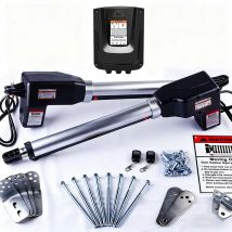 Operatore per cancelli a doppia battente LM602 per impieghi gravosi – Motore per cancelli automatici per cancelli a doppia battente fino a 18 piedi per braccio, alimentato da CA