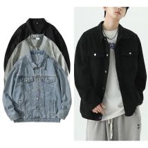 Herren lässige einfarbige Jeans jacke lose Retro klassische einreihige Revers jacke Frühlings-und Herbst mode Herren bekleidung