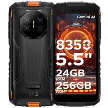 DOOGEE Fire 3 Ultra Robustes Telefon Gemini AI Android 15 8350 mAh Akku 24 GB (6 + 18), 256 GB UNISOC T7200 Widevine L1 NFC-Telefon