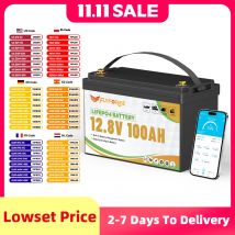 Batteria al litio ricaricabile LiFePO4 12V 100Ah BMS100A per inverter solare fuoristrada off-grid energia solare ciclo profondo