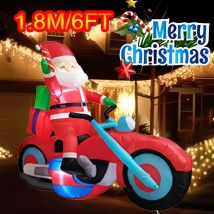 1,8 M/6FT Weihnachten Ornament Aufblasbare Santa Motorrad Integrierte Led-leuchten Weihnachten Party Indoor Outdoor Garten Requisiten Dekor