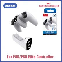 Per controller PS5 Batteria USB tipo C da 2000 mAh Display a LED Kit di riproduzione e ricarica per accessori da gioco per controller PS5/PS5 Elite