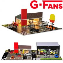 GFans 1:64 Scale Car Garage Miniatures Models Sets Car Parking Lot Diecast Scene Display Vehicle Scene Toy Background Collection