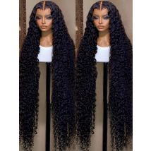 250 Densità 40 46 pollici onda profonda 360 13x6 HD anteriore del merletto parrucca dei capelli umani onda d'acqua ricci parrucche senza colla per le donne nere prepizzicate