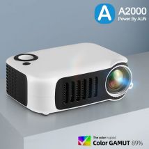 AUN A2000 Tragbarer Projektor, LED-Heimkino-Projektor, Mini-Kino, Smart-TV, Beamer, unterstützt 1080P, Full HD, Filmwiedergabe