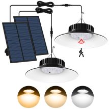 1/2 pcs Solar Pendel leuchte Outdoor Solar Schuppen Licht Bewegungs sensor Solar Lampe für Schuppen Garage Hof 3 Farb modus IP65 wasserdicht