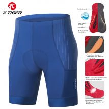 X-TIGER Fahrradshorts mit 2 Taschen, explosionsgepolsterte Herren-Fahrradshorts, reflektierende, rutschfeste Beinabdeckungen, Fahrradshorts