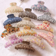 Neue Kreative Design 10CM Geometrische Haar Clip Einfache Französisch Temperament Floral Acetat Shark Clip Haar Zubehör