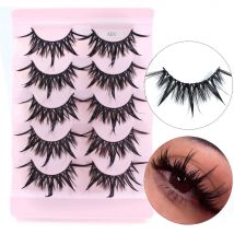 Czerwone syreny makijaż rzęs 5 par miękkie naturalne rzęsy z norek koreański moda Manga Lashes