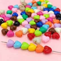 10 teile/los Gemischte Farbe Liebe Herz Form Acryl Perlen Lose Spacer für Schmuck Machen Anhänger Ohrringe Armband DIY Zubehör