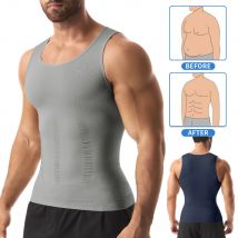 Camicia a compressione da uomo per body shaper, gilet dimagrante, canotta intima attillata per pancia