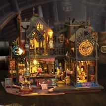 2014 nuova casa delle bambole grande fai da te custodia in legno mobili in miniatura casa delle bambole giocattoli per bambini regali di compleanno