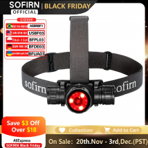 Sofirn HS21 2000lm EDC Lampada frontale 18650 USB C Torcia ricaricabile SFT40 Potente faro con interruttore a infrarossi