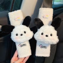 2Pcs Cartoon Hunde Auto Sitz Gürtel Abdeckungen Weiche Nachahmung Wolle Auto Schulter Pad Auto Innen Sicherheitsgurt Schutz Für Frauen kinder