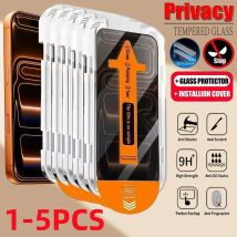    1-5PCS Installazione senza polvere Privacy Vetro temperato per iPhone17 16 15 14 13 12 11 Pro Max XR XS Protezione schermo anti-spia