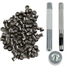 Ösen-Werkzeug-Set, Ösen-Set und 100 Nieten 6 mm oder 7 mm für DIY Kydex-Scheide-Holster