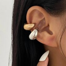 KunJoe 2-teilig, modisch, groß, nicht durchdringend, Kreis-Ohrmanschetten, Ohrringe für Frauen, gemischte Farben, dick, C-förmig, leichter Ohrclip-Schmuck