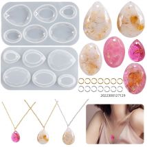 Cabochon Gemma Gioielli Stampo in silicone Ovale a goccia per la lavorazione di orecchini pendenti in resina epossidica Creazione di stampi artigianali fai-da-te