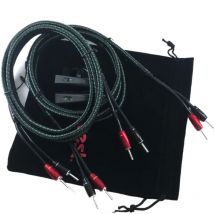 Paar Rocket 88 Lautsprecherkabel, versilbert, Bananen- und Spatenstecker, PSC-Kupfer,