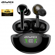 Awei T12P TWS Auricolare Doppio driver dinamico Auricolare Bluetooth wireless Cuffie intrauricolari con controllo tattile manuale per bassi profondi con microfono