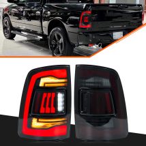 Tylne światła LED do Dodge Ram 1500 2500 3500 2008-2018 4. generacji z dynamiczną animacją i sekwencyjnym kierunkowskazem, kompletny zestaw tylnych lamp.