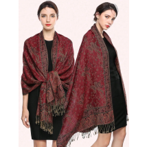 Wholesale Thick Pashmina Scarf Shawl Wrap Paisley Jacquard Stoles Vintage Cashew Scarves Printed Cotton Tippet Sunscreen Hijab