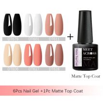Treffen Sie sich über 7 teile/satz Gel Nagellack Set mit matten Dec klack nackt rot rosa Nail Art Gel politur Kit Maniküre für Nägel einweichen