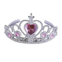 Schöne rosa Mädchen Kunststoff Haarband Strass Prinzessin Krone Stirnband Herz Geburtstag Tiara für Party Haarschmuck