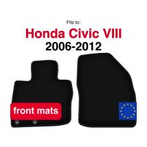 Veloursmatten vorne für Honda Civic VIII Schrägheck (2006–2012), Schwarz (2 Stück)
