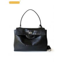 Mode Frauen Krokodil Muster Kuh Split Leder Tasche Büro Damen Arbeit Schulranzen Haspe Große Kapazität Schulter Tasche Totes Handtasche