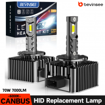 BEVINSEE D1S D3S D2S D5S D1R D2R D3R LED-Leuchten für Auto CANBUS 70W 7000LM 6000K 12V HID Xenon Ersatzlampen-Set Plug&Play