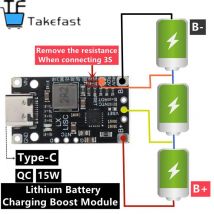 Typ-C USB 2/3s BMS 15W 8,4 V 12,6 V 1,5 A Lithium-Batterie-Lade-Boost-Modul mit symmetrischer Unterstützung Schnell ladung mit Anzeige