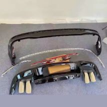 Quad Endrohre Hecklippe Schwanz Throat für Volkswagen VW Tiguan L Rline Style Quad Auspuffspitze Spoiler Karosserie Kit