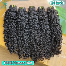 Burmese Curly Human Hair Bundles Raw Vietnamese Hair Bundles Curly Bundles Human Virgin Hair Weaving For Women #1B Natural Black