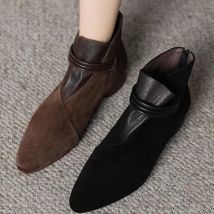 Shoes Female 2024 Hot Sale Slip on Autumn Women's Pumps Pointed Toe Mixed Colors Flock Houndstooth Mid Heeled Profession Pumps
